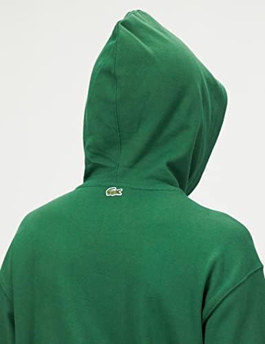Lacoste  Men's Monogram Motif Lacoste Print Hooded Sweatshirt Green
