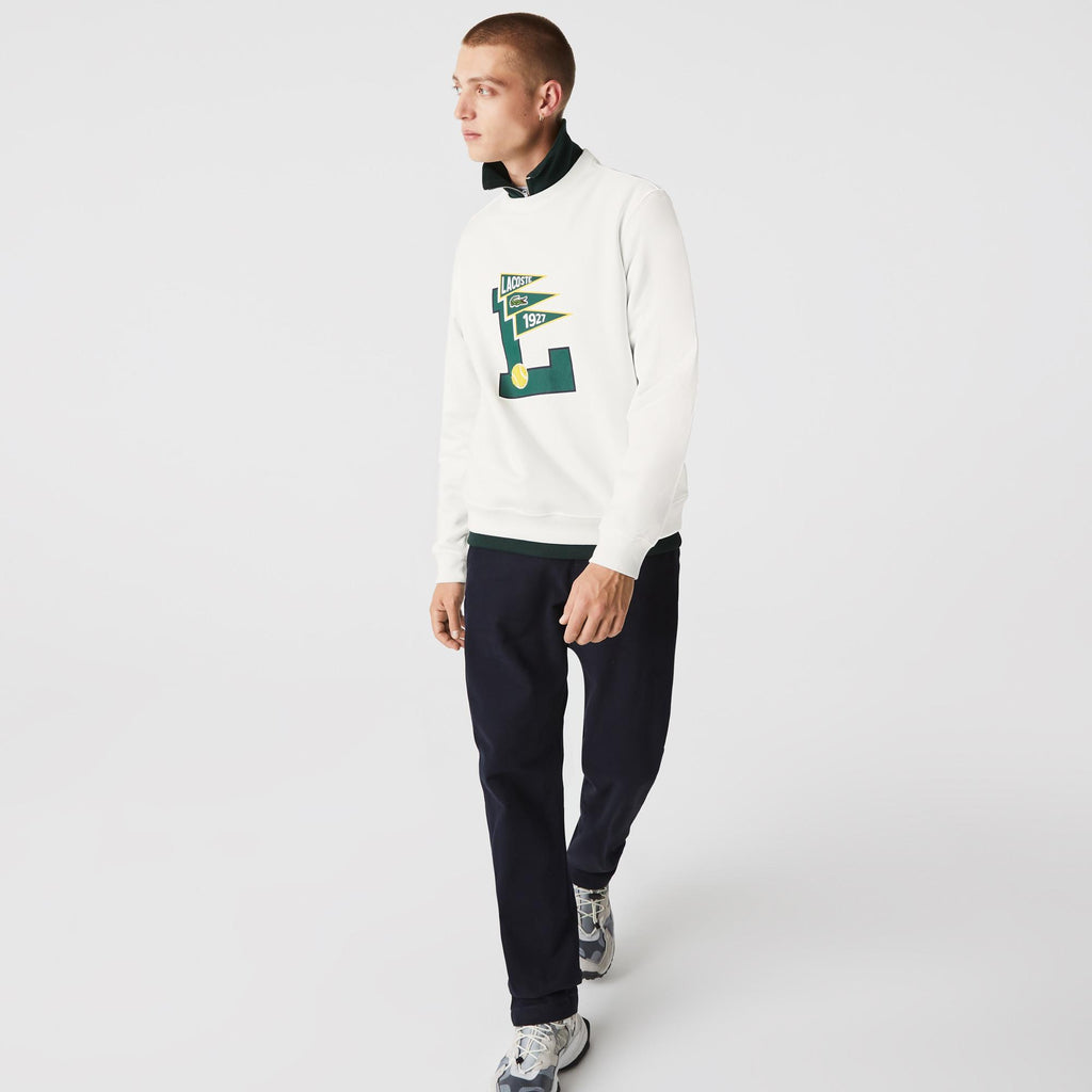 Lacoste Men's sweatshirt fleece cotton White