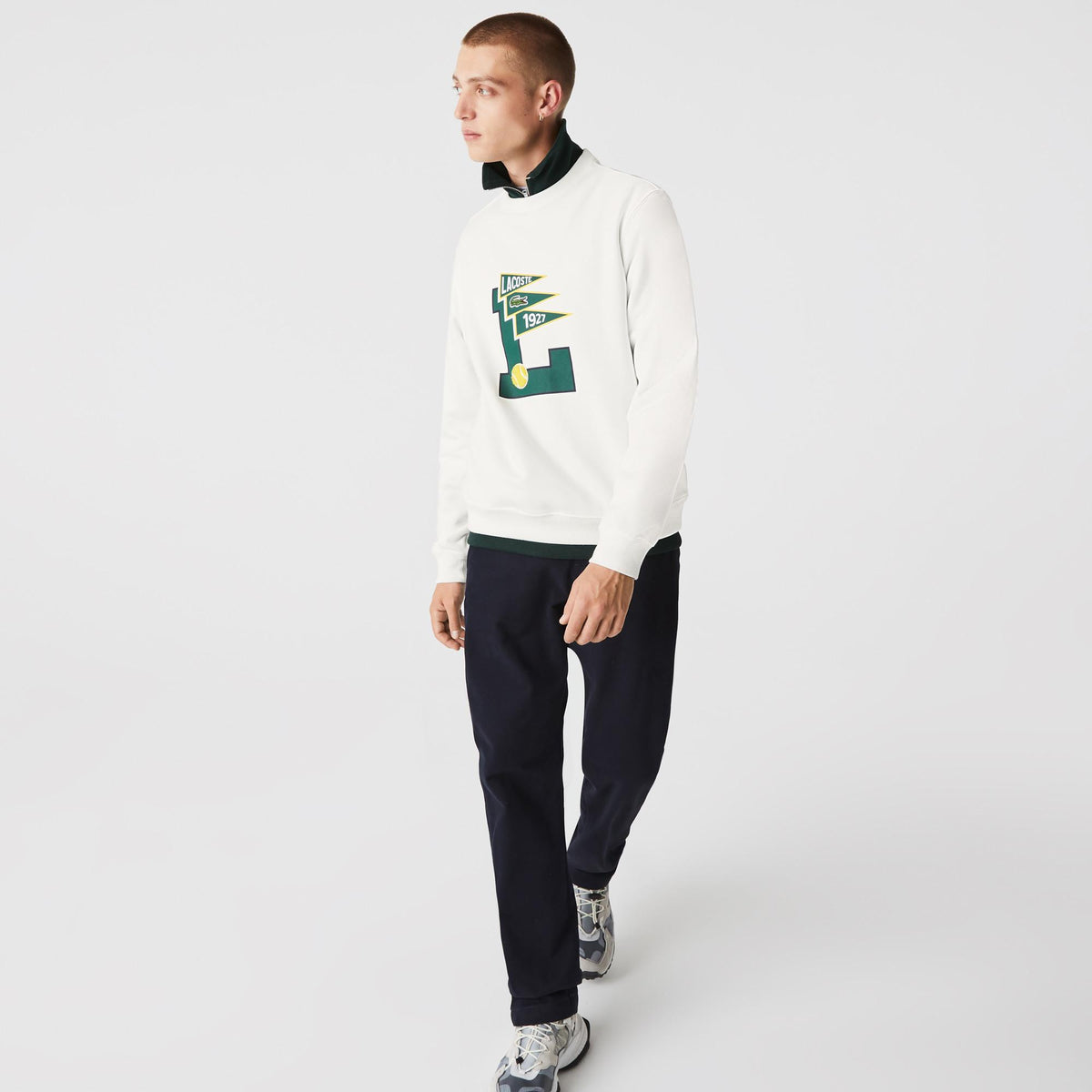 Lacoste Men's sweatshirt fleece cotton White