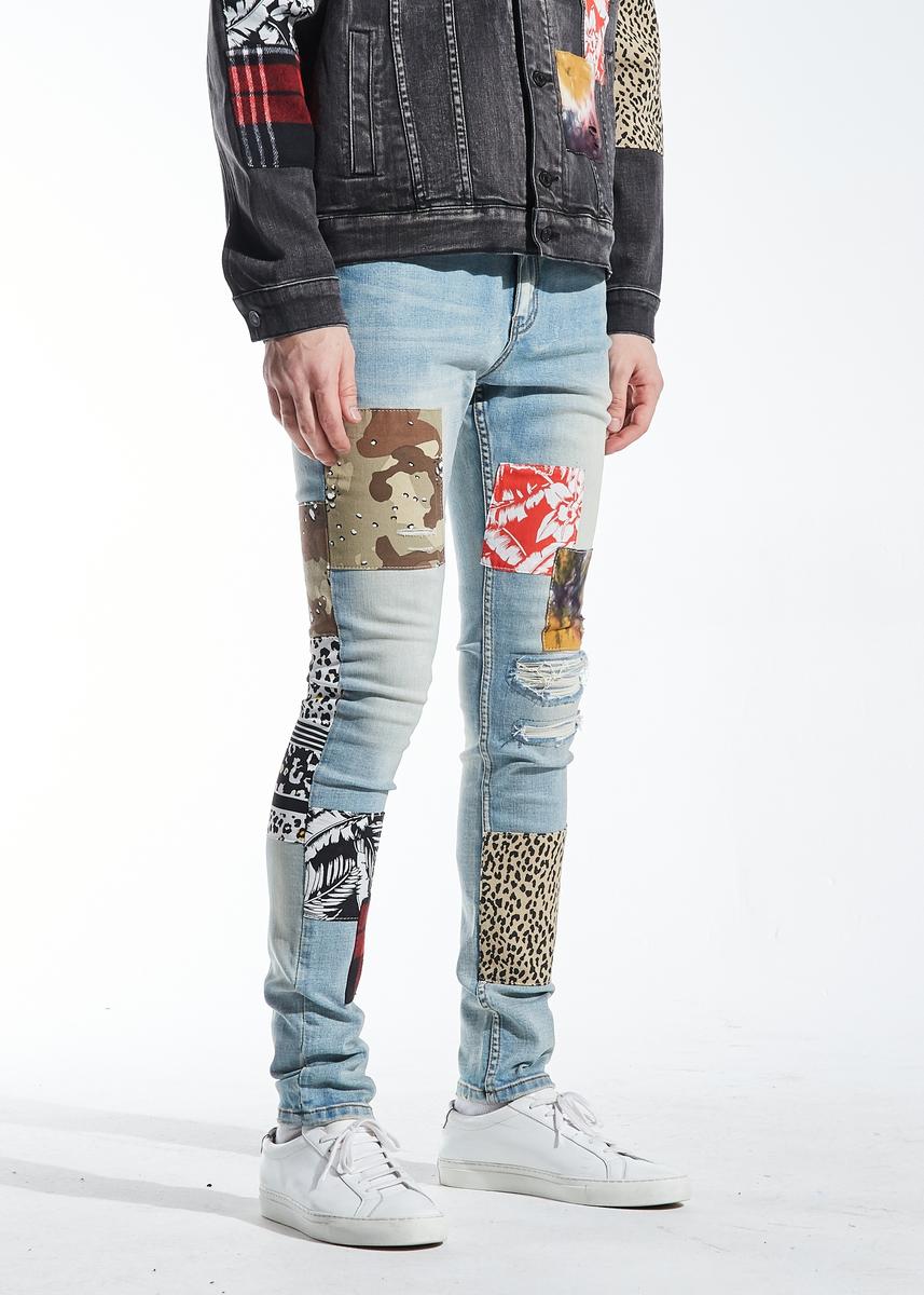 EMBELLISH SNYDER DENIM (BLUE PATCHWORK) EMBSP220-139