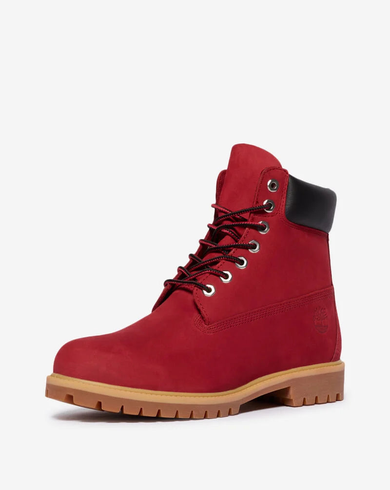 TIMBERLAND PREMIUM 6 INCH WATERPROOF BOOT (DARK RED NUBUCK) TB0A41MWEQ1