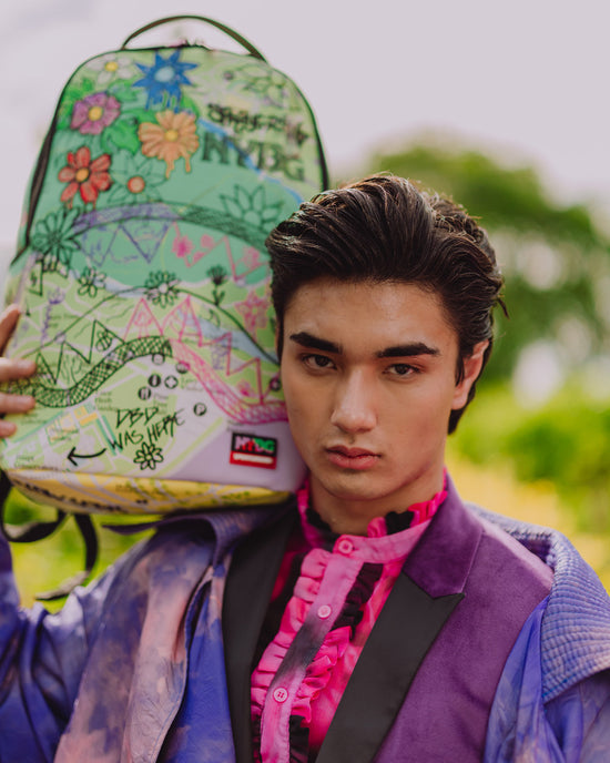 SPRAYGROUND NEW YORK BOTANICAL GARDEN COLLAB - GARDEN MAP DOODLES BACKPACK B9537