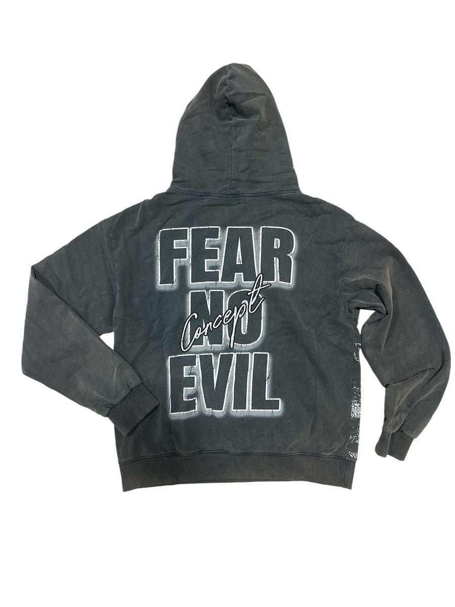CONCEPT FEAR NO EVIL HOODIE (BLACK WASH) CH_023