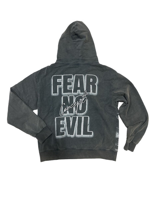 CONCEPT FEAR NO EVIL HOODIE (BLACK WASH) CH_023
