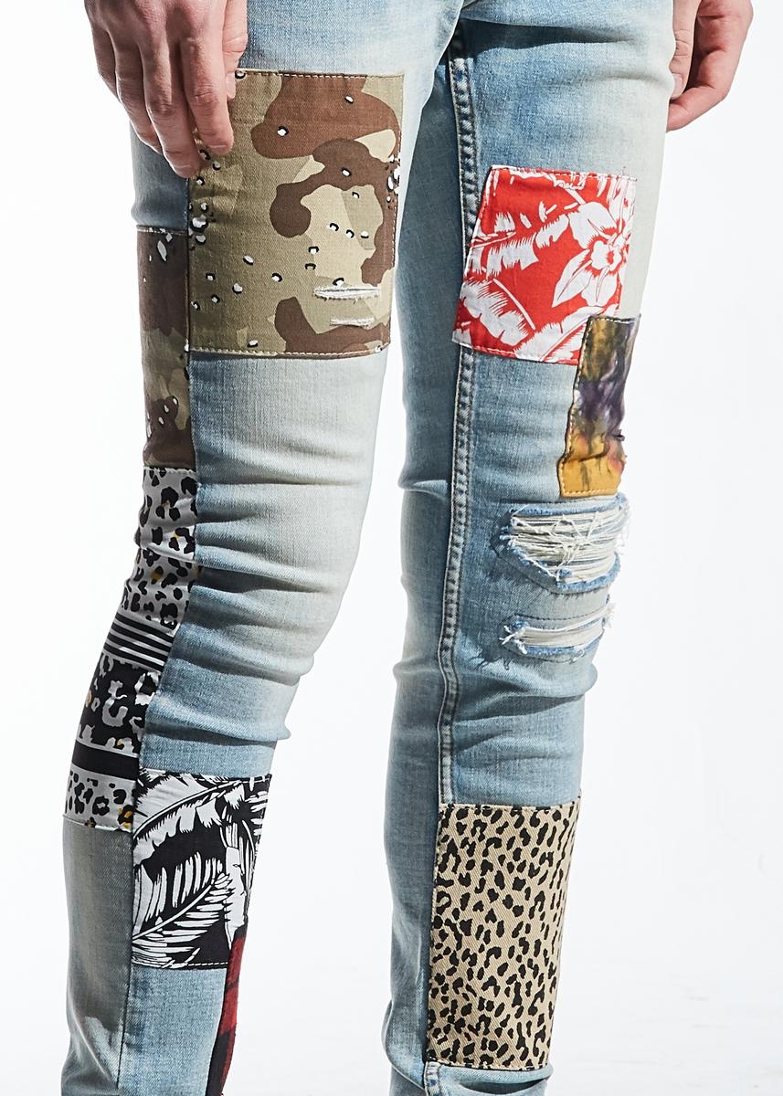 EMBELLISH SNYDER DENIM (BLUE PATCHWORK) EMBSP220-139