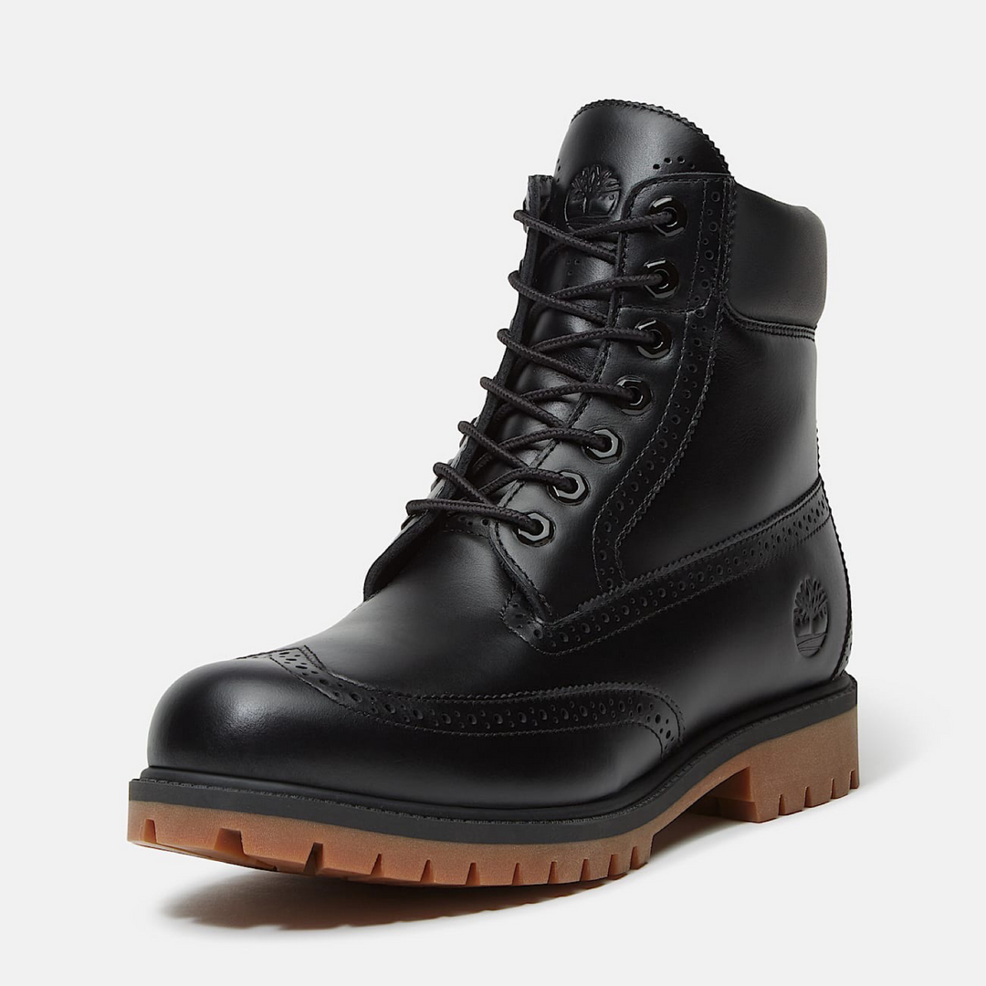 TIMBERLAND PREMIUM 6 IN LACE BROUGE WINGTIPS WP BOOT (BLACK FULL GRAIN) TB0A2A8VW02