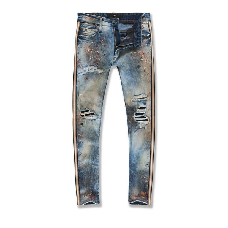 Jordan Craig Men's Sparta Striped Splatter Denim Jeans (Taupe Haze) JM3441