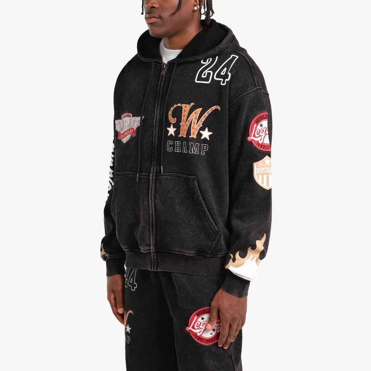 COPPER RIVET WORLD CLASS CHAMPION FULL ZIP HOODIE (BLACK) 631011