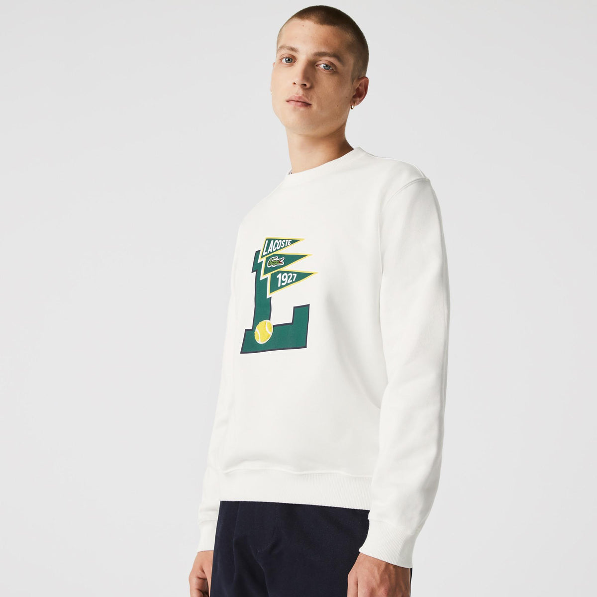 Lacoste Men's sweatshirt fleece cotton White