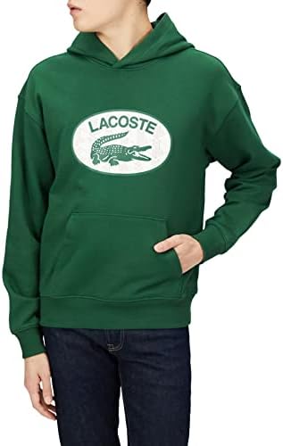 Lacoste  Men's Monogram Motif Lacoste Print Hooded Sweatshirt Green