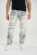 TAKER / CARGO POCKET DENIM RELAX FIT (GREY) T4092
