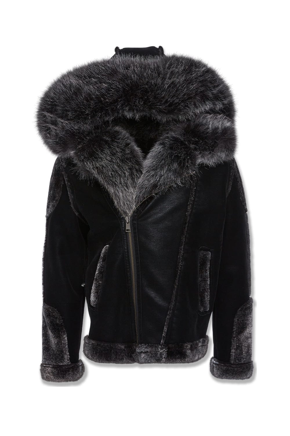JORDAN CRAIG  EL JEFE SHEARLING MOTO JACKET (BLACK) 91536