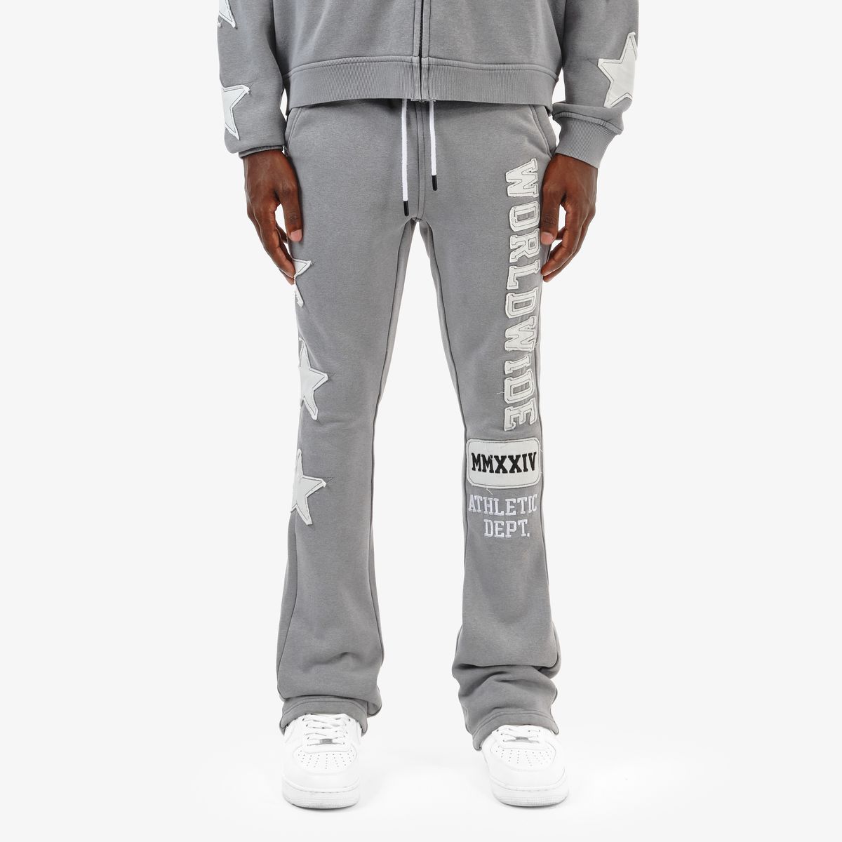 COPPER RIVET WORLDWIDE STACKED PANTS (GREY)