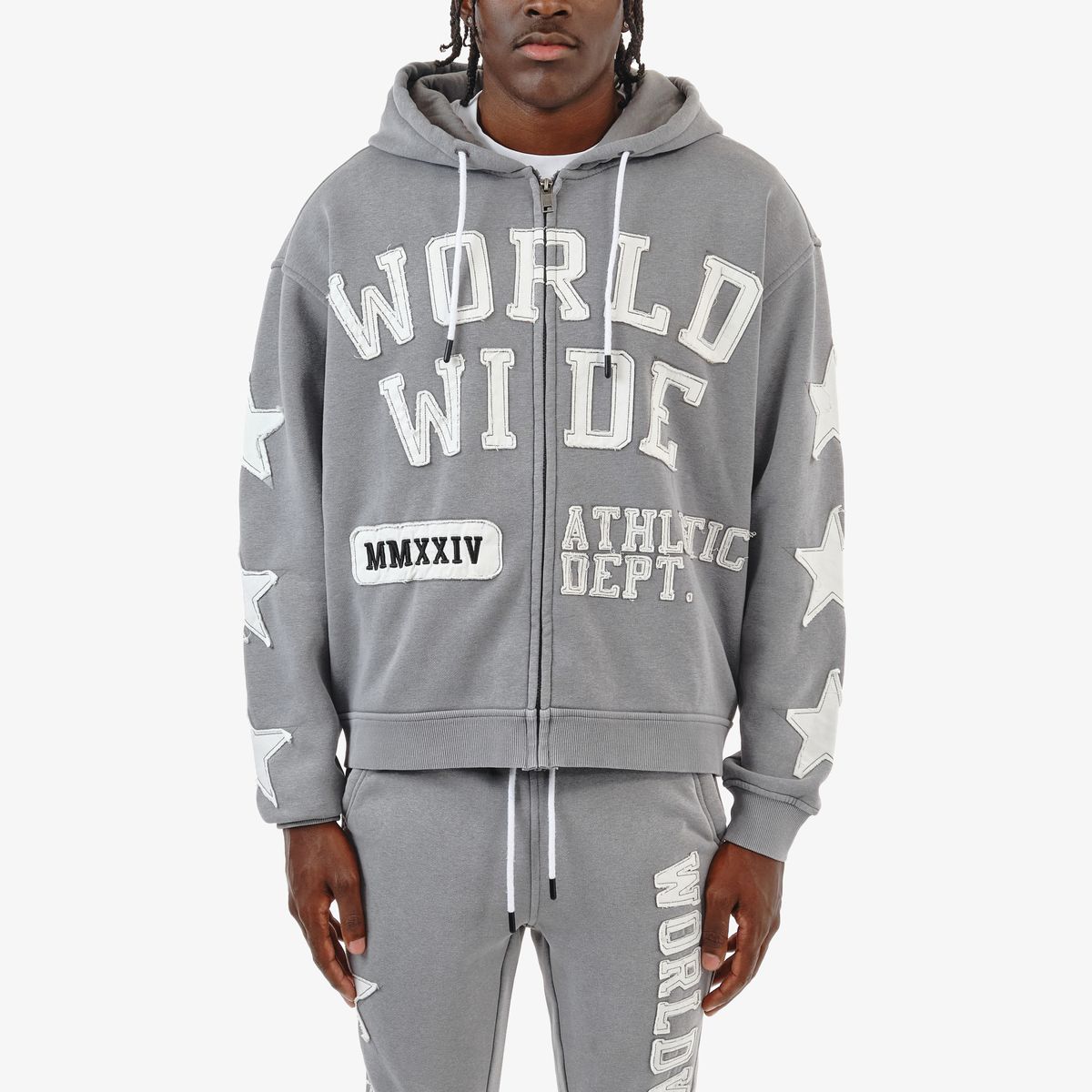 COPPER RIVET WORLDWIDE HOODIE (GREY)