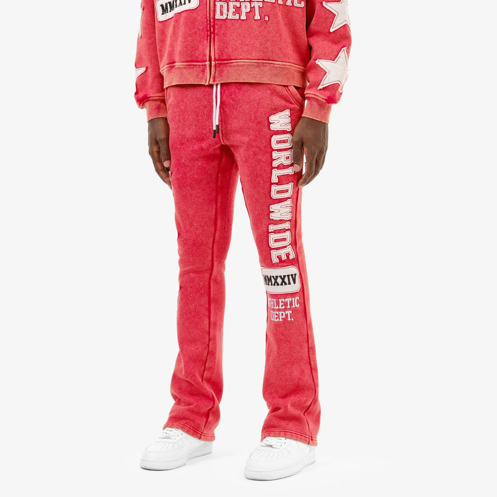 COPPER RIVET WORLDWIDE STACKED PANTS (RED)