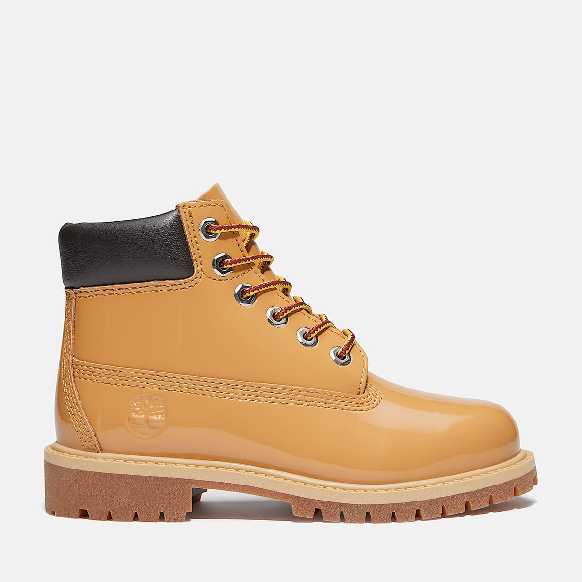 JUNIOR TIMBERLAND PTRMIUM 6 INCH WATERPROOF BOOT ( WHEAT PATENT LEATHER)