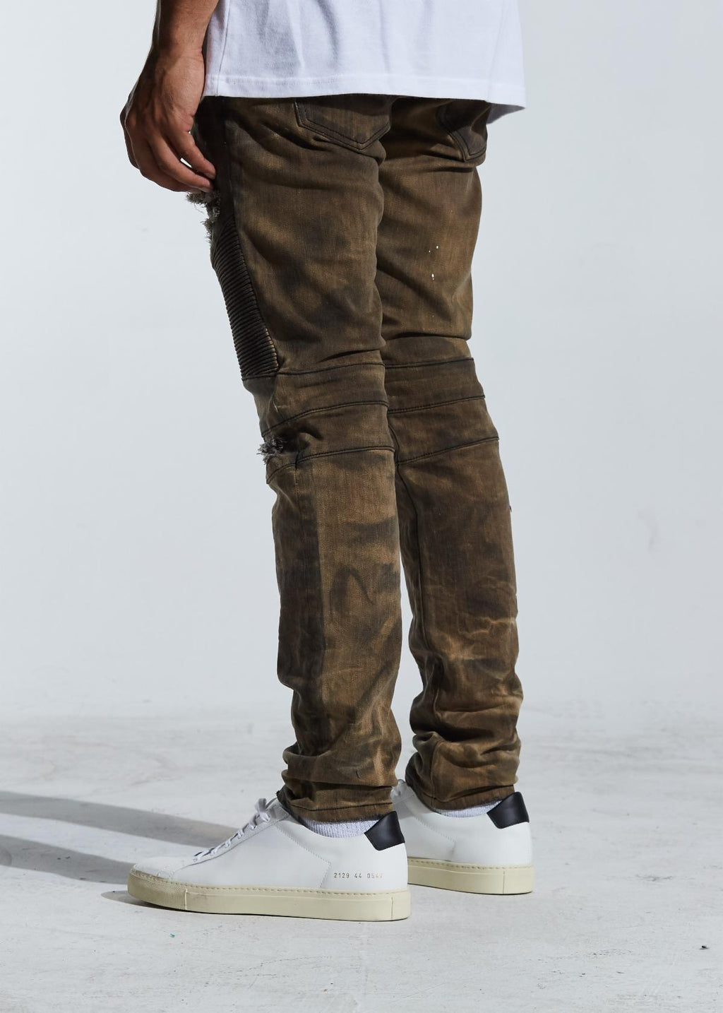 EMBELLISH SALVADOR BIKER DENIM (BROWN) EMBH118-114