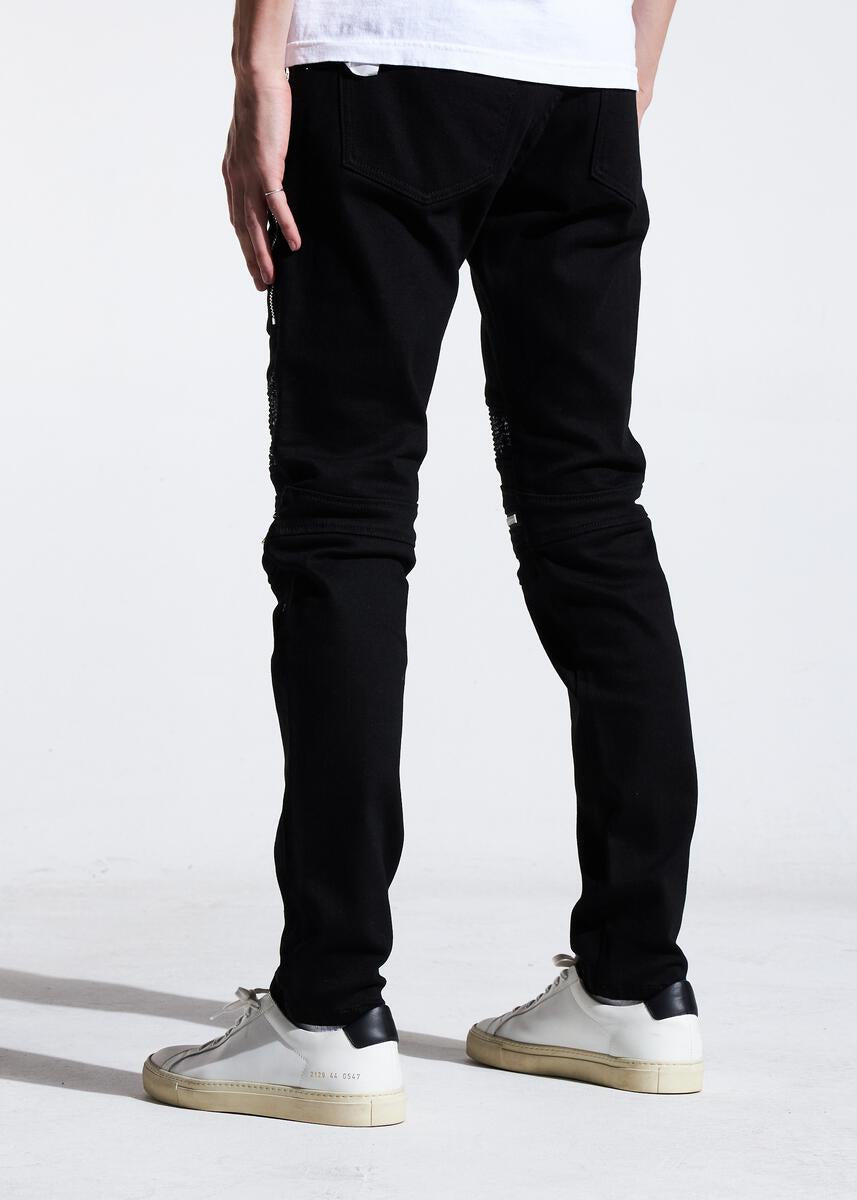EMBELLISH SUNNY BIKER DENIM (BLACK PAISLEY) EMBSP121-121