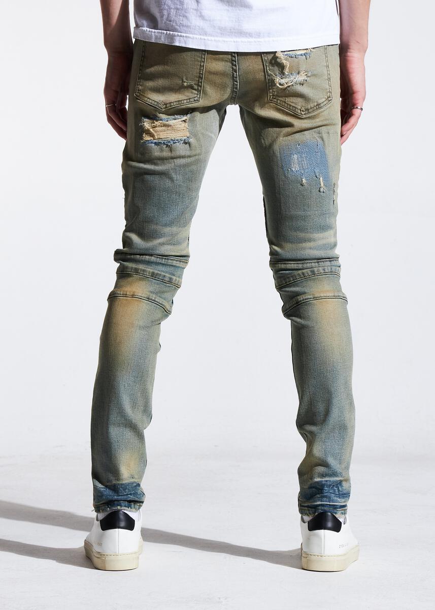 EMBELLISH PYLA BIKER DENIM (LIGHT SAND) EMBSP121-107