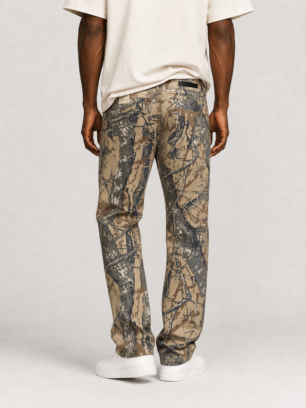 TAKER 'MULTI POCKET' SLIM STRAIGHT CAMO PANTS (GRAY) T4093