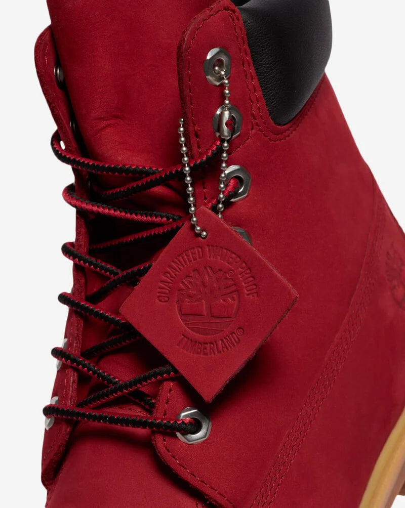 TIMBERLAND PREMIUM 6 INCH WATERPROOF BOOT (DARK RED NUBUCK) TB0A41MWEQ1